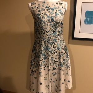 Floral print, princess cut dress